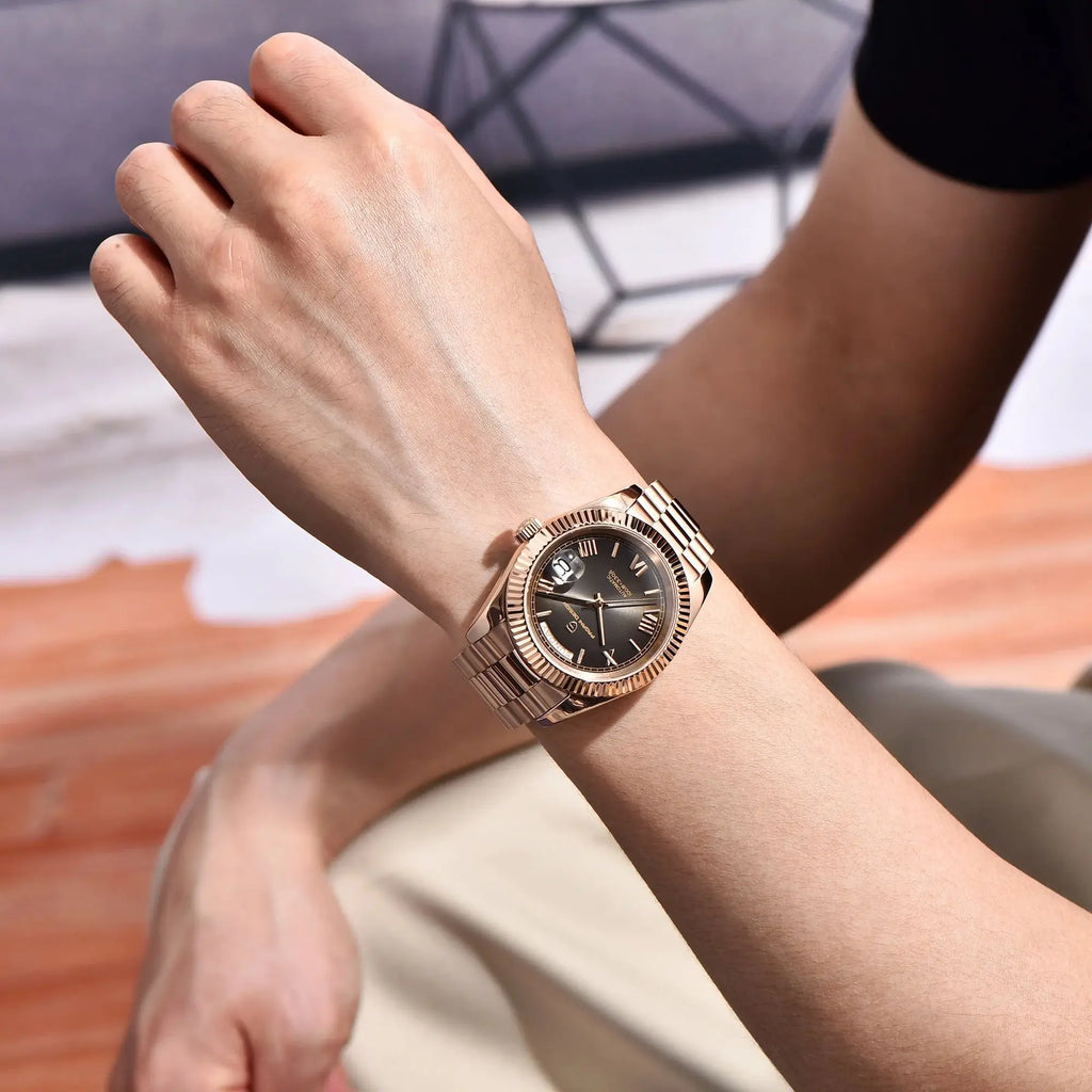PAGANI DESIGN 2026 New Luxury Rose Gold DD40 Automatic Watch For Men NH36A Mechanical Wristwatch Men Stainless steel Waterproof