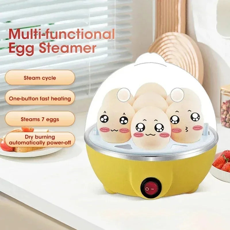 7 Egg Automatic Electric Egg Steamer Double Layer Design for Boiling Poaching and Making Custard Quick Breakfast Appliance