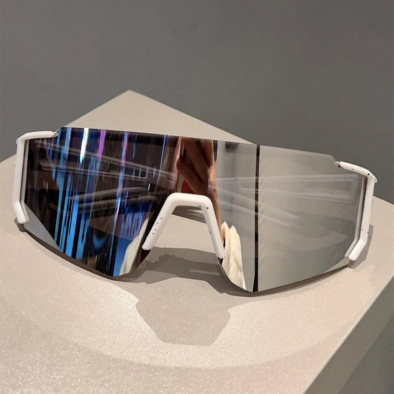 KAMMPT Oversized Goggle Men Fashion Mirror Sports Protective Sunglasses Women New Trendy Anti-UV Outdoor Cycling Sun Glasses