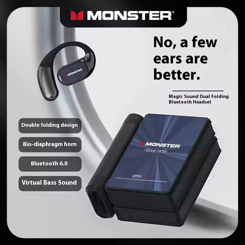 MONSTER AC530 Wireless Bluetooth Earphones Noise-Canceling Wireless Bio-Fiber Dynamic Driver Foldable Music Earphones Gift