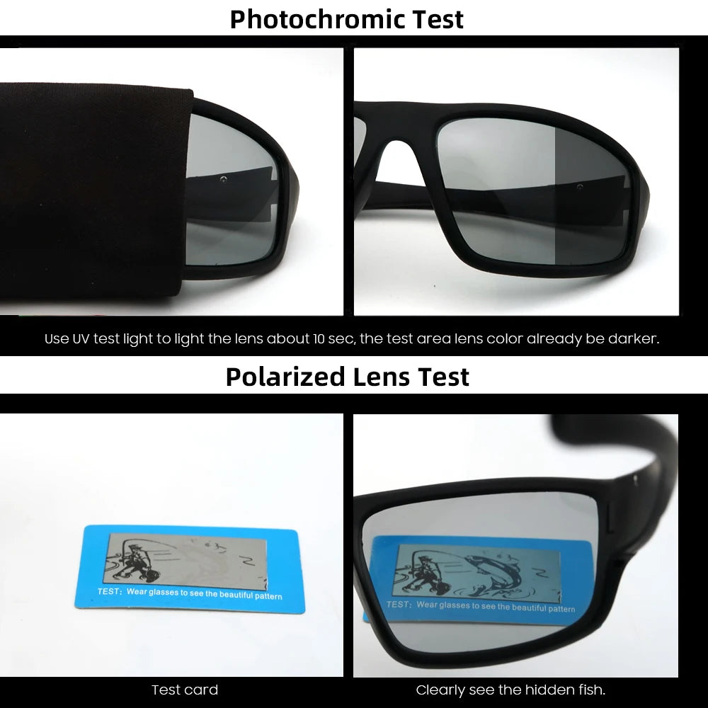 VIVIBEE Men Photochromic Sunglasses Black Sports Goggles Women Color Changing Polarized Driving 2026 Discoloration Sun Glasses