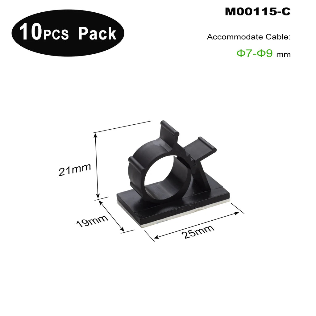 10pcs Lot Adjustable Self-Adhesive Wire Cable Ties Mounts Clamp Clip Organizer Holder, Desk Wire Cable Cord Management