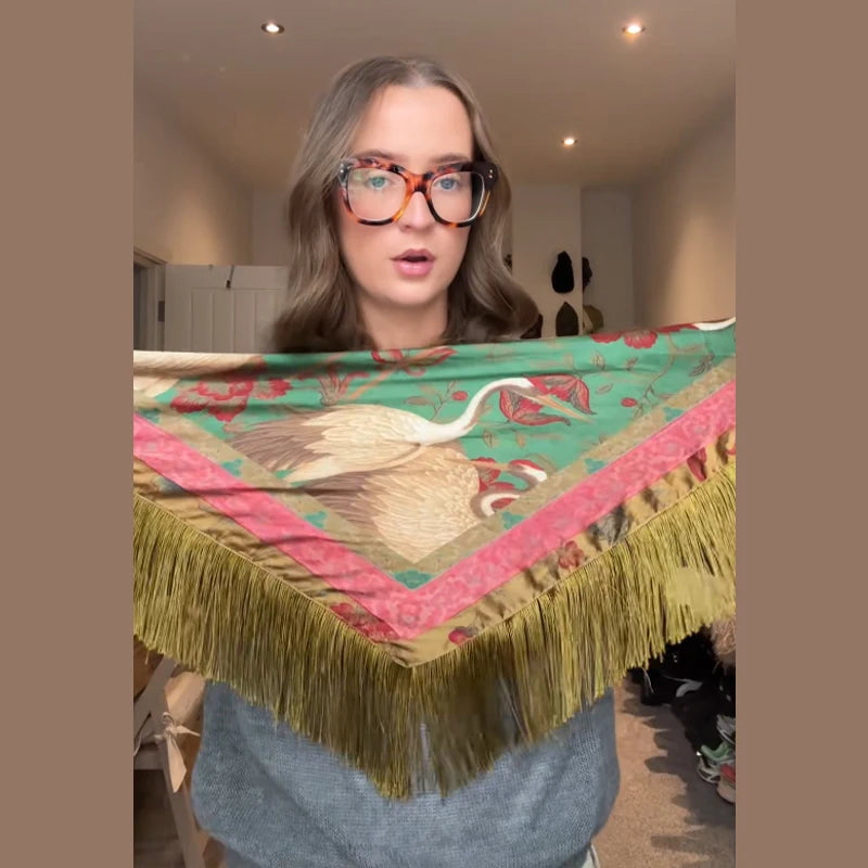Fashion Knitted Print Women's Square Scarf Lightweight Soft Shawl All-match Neckwear Female Autumn Winter Lady Fashion Accessory