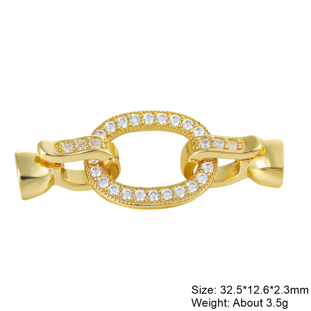 Juya 18K Gold Plated Decorative Fasteners Connector Locks Pearls Clasps Accessories For DIY Needlework Beads Jewelry Making