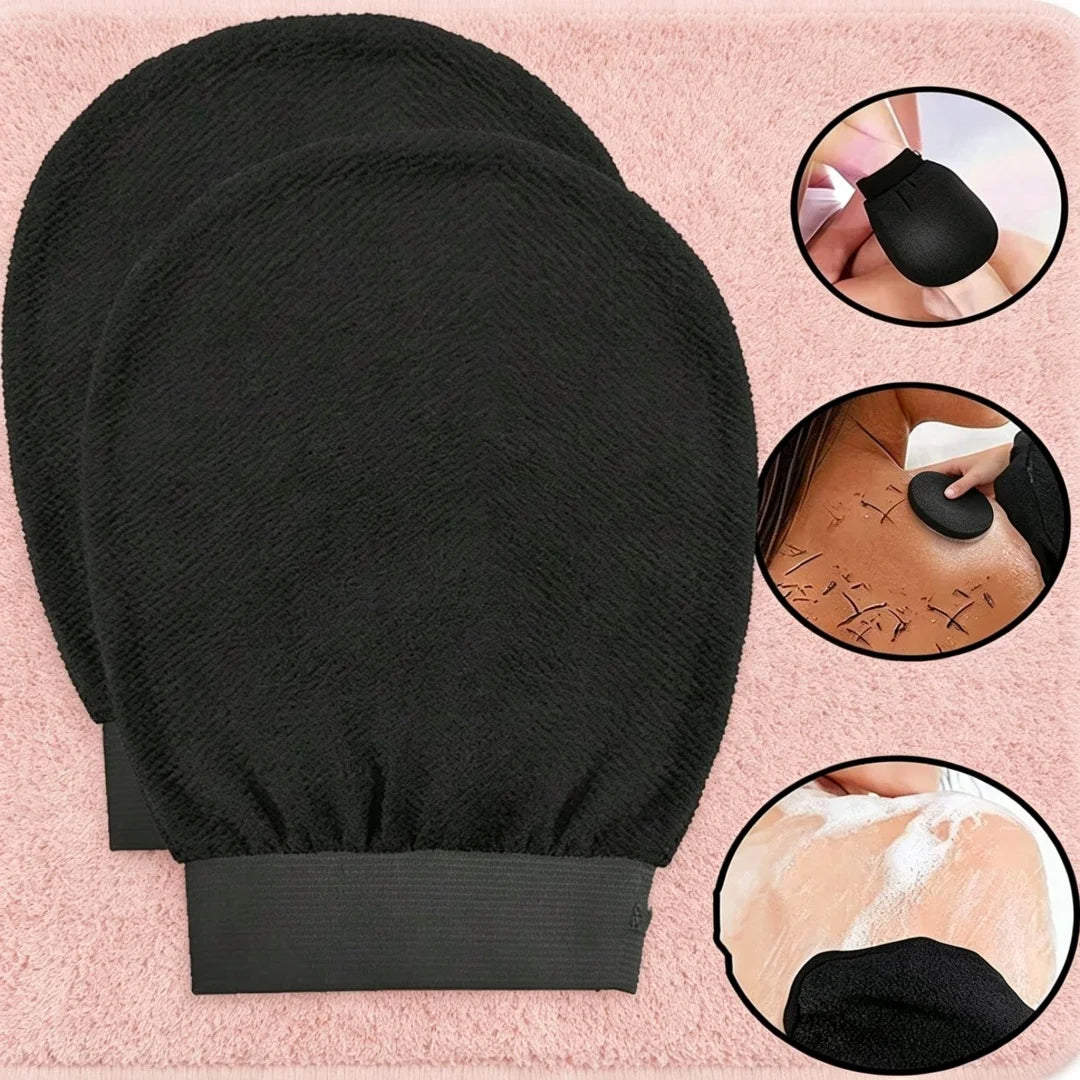 Gentle Skin Exfoliating Glove 1Pc Double Sided Hammam Bath Double Sided Gentle Body Peeling Glove Soft Hammam Exfoliator Mitt