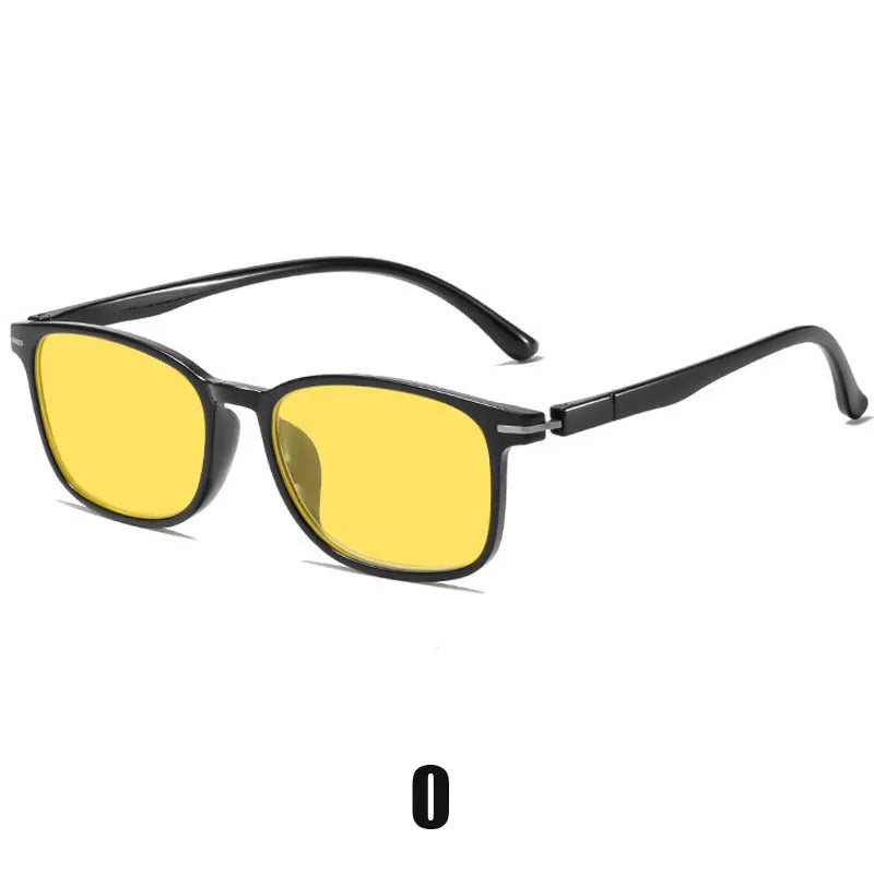 Anti-Glare Night Vision Driving Myopia Glasses for Women Men Ultralight Square Frame Eyeglasses Retro Minus Eyewear To-4.0
