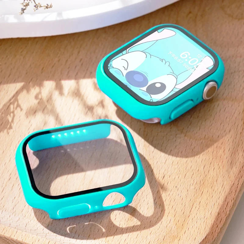 Tempered Glass+cover For Apple Watch Case Accessories 45mm 41mm 42mm 38mm PC Screen Protector cover iWatch 6 5 4 se 44mm 40mm