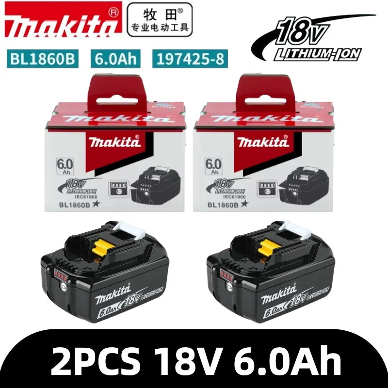 Makita 18V 6.0Ah Battery Original Lithium Ion Rechargeable Battery 18V 6000mAh Replacement Battery BL1860 BL1850 BL1820B BL1860B