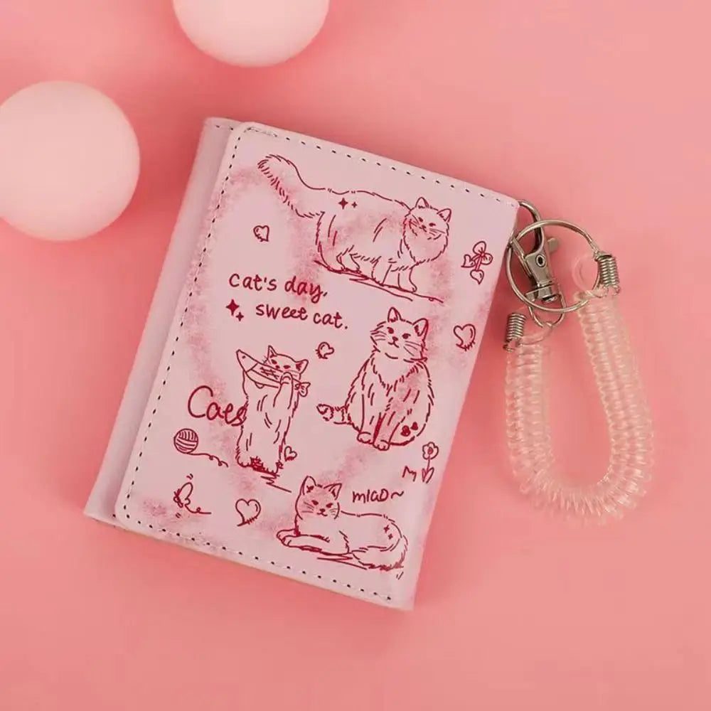 New Women Wallets Female Leather Purses Card Holders Graffiti Cat Portable Coin Purse Large Capacity Money Bag