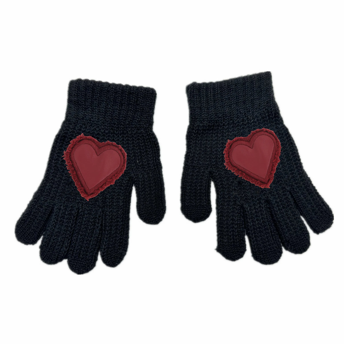 Winter Cotton Knitted Beanies Leather Heart Outdoor Hat Children Hats Personality Table hats girl hat boy hat