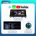 BONROAD 10.25 inch Wireless CarPlay Android Auto With Youtube Airplay Android Auto Linux Car Radio Monitor For BMW X5 X6 E70 E71 CCC CIC system GPS Navigation Multimedia Display Car Stereo Touch Screen
