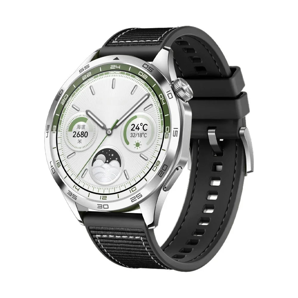 22mm Composite Silicone Strap For Huawei Watch 5 GT4/5 46mm Official Nylon Braided Bracelet Band Huawei Watch 4/GT5-4-3 Pro Belt
