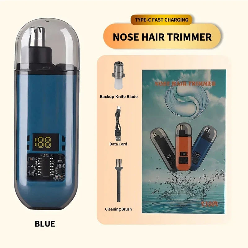 Rechargeable Nose Hair Trimmer and Facial Hair Remover for Men Nose Hair Shaver for Nasal Clearance - Portable Grooming Tool For