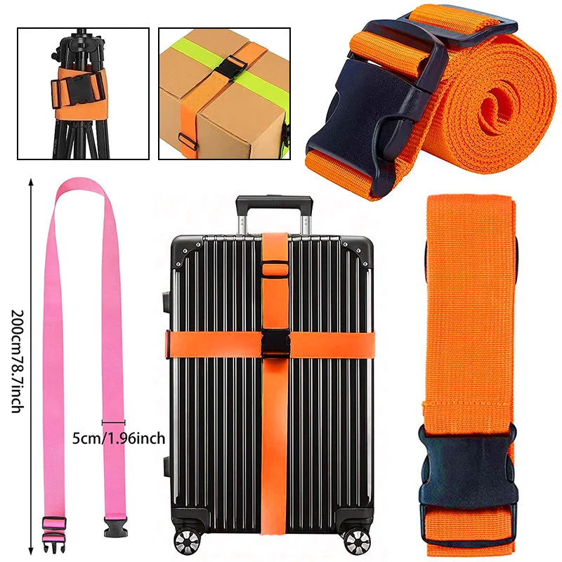 NEW Straight Shaped Luggage Straps for Suitcase,Luggage Belt with Adjustable Release Buckle Travel Accessory,Easily Identified