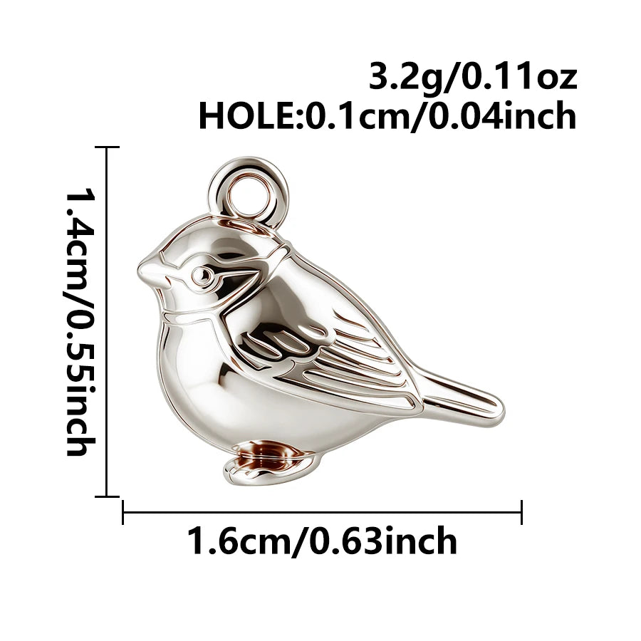 5pcs Lovely Animal Series Pendant Dog Bird Gold Plated 3D Stainless Steel Charms For DIY Jewelry Accessory in Furnace Waterproof