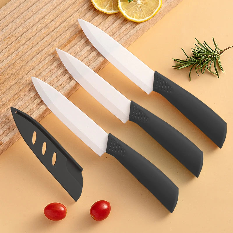 3/4/5 Inch Ceramic Knife Can Resist Oxidation Without Rust Fruit  Knife Cover Portable Baby And Toddler Food Preparation Knivse