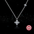 925 Sterling Silver Dainty Lucky CZ Leaf Necklace For Women Exquisite Flowers Elegant Pendant Necklace Mother's Day Jewelry Gift