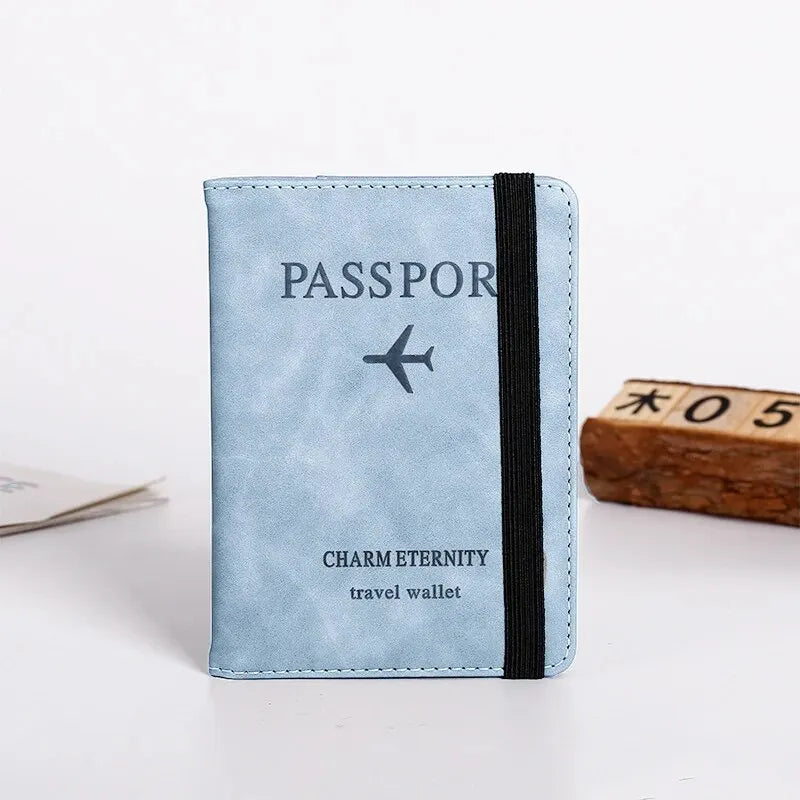 RFID Passport Cover Wallet Holder PU Leather Card Holder Passport Case Abroad Travel Essentials for Women Men Family Vacation