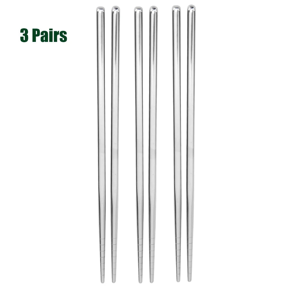 1-5 Pair Stainless Steel Chopsticks Metal Chop Sticks Tableware Silver Gold Multicolor Wedding Party Festival Supplies