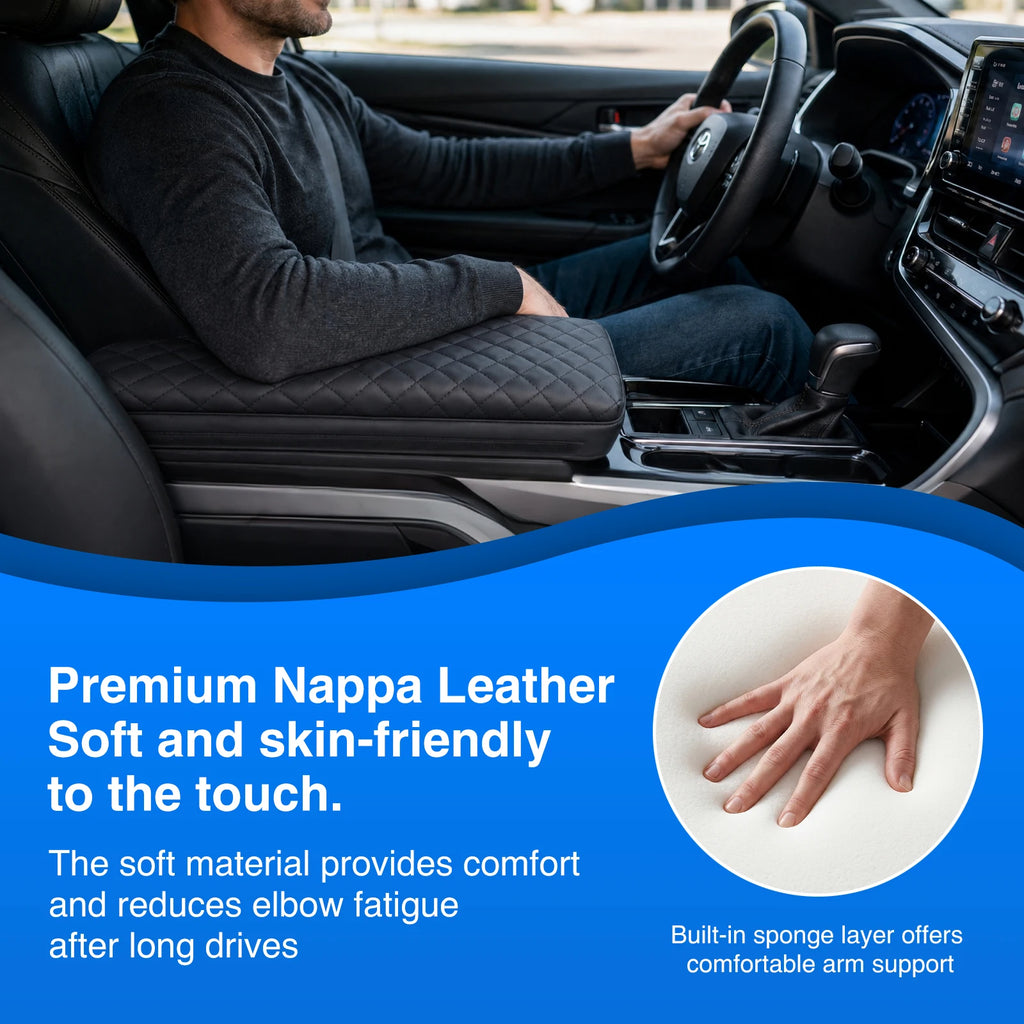 Nilight Center Console Cover Compatible with Toyota Camry 2025 2026 LE SE XLE XSE Nappa Leather Armrest Cover for Toyota Car Accessories Waterproof Middle Arm Rest Cover Pad Armrest Box Cushion, Black