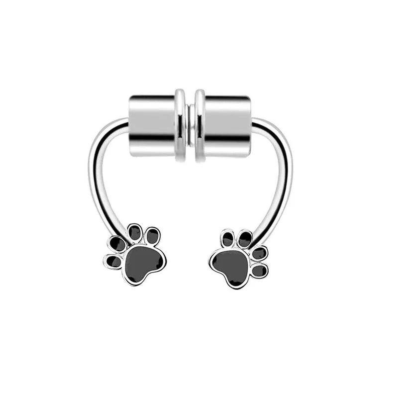 Stainless Steel Magnet Nose Piercing Heart Butterfly Fake Nose Ring 16G Horseshoe Ring Bee Nose Clip Body Jewelry for Piercings