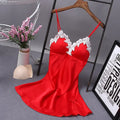 Sexy Women  Silk Robe Dress Nightdress Lace Bow Straps Lady Nightgown Sleepwear Costumes Soft Material Sleepshirts