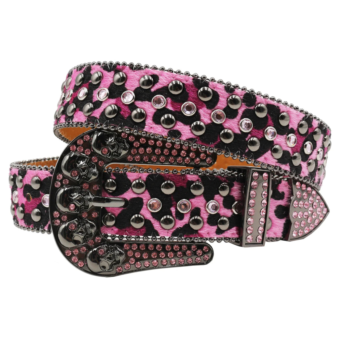 Hot Rhinestone Belts Studded Skull Lether Belts for Women Luxury Designer Brand Strap For Jeans Suppliers White Black