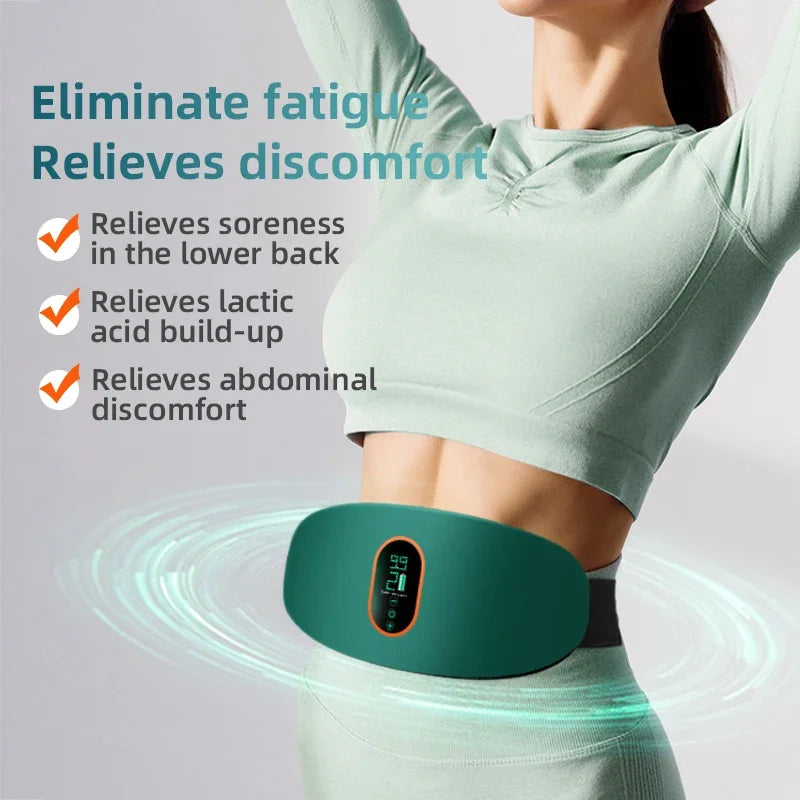 EMS Waist Abdominal Massage Belt Heating & Vibrating Slimming Fat Burner for Body Shaping Belly Back Leg Muscle Relief