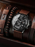 4pcs Set Men's Casual Nylon Simple Sport Style Watches, Ldeal Choice for Gifts