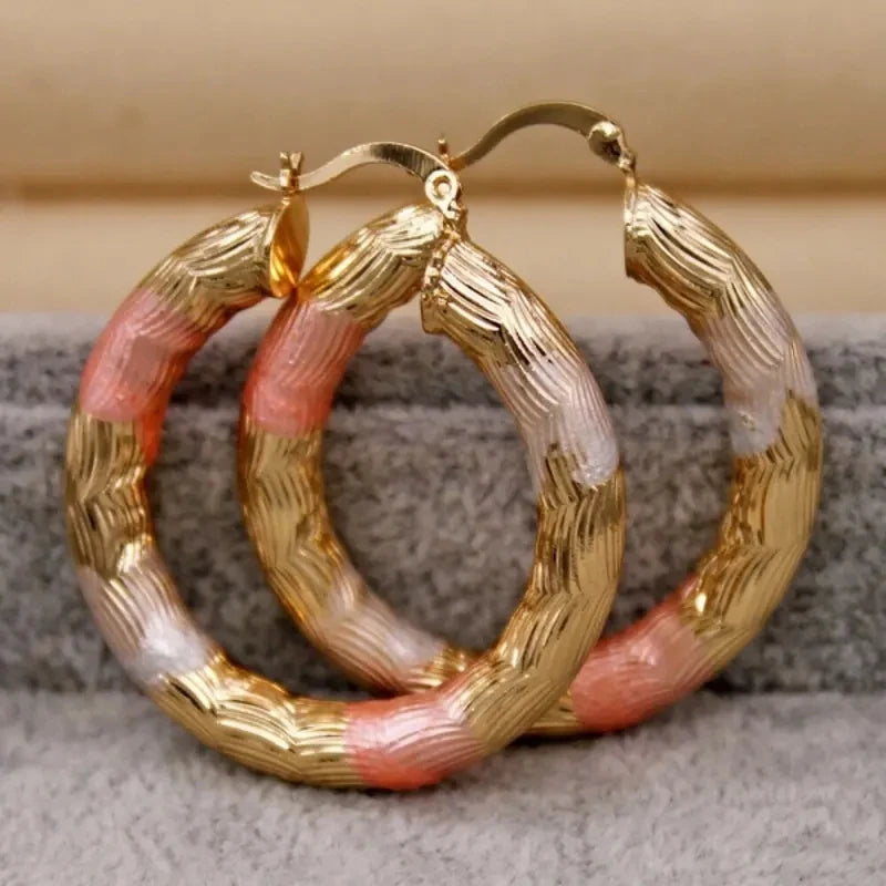 Golden Hoop Earrings Bohemian Style Alloy Earrings Exquisite Gift Women's Daily Casual Earrings