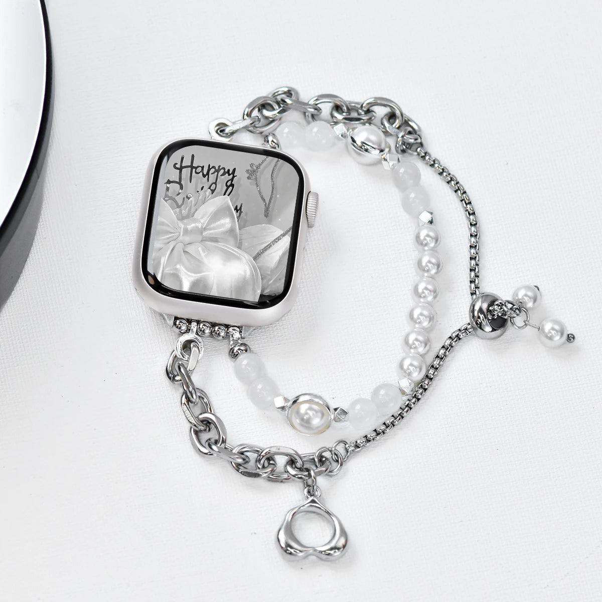 Pearl Strap for Apple Watch Bracelet S10/11 42mm 46 9 8 7 41/45mm Band SE 6 5 Ladies Jewelry Wristband For iWatch 40/44mm 38/42