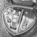 5PCS/Set Elegant Rectangle Women Watches Fashion Roma Dial Ladies Quartz Wristwatch Rhinestone Jewelry Set（Without Box）