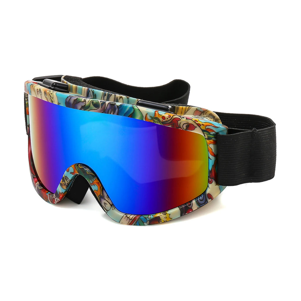 Large Frame Ski Goggles With Colorful Lens Anti Fog Mountain Skiing Goggles Outdoor Sport Snow Snowboard Goggle For Adult Youth