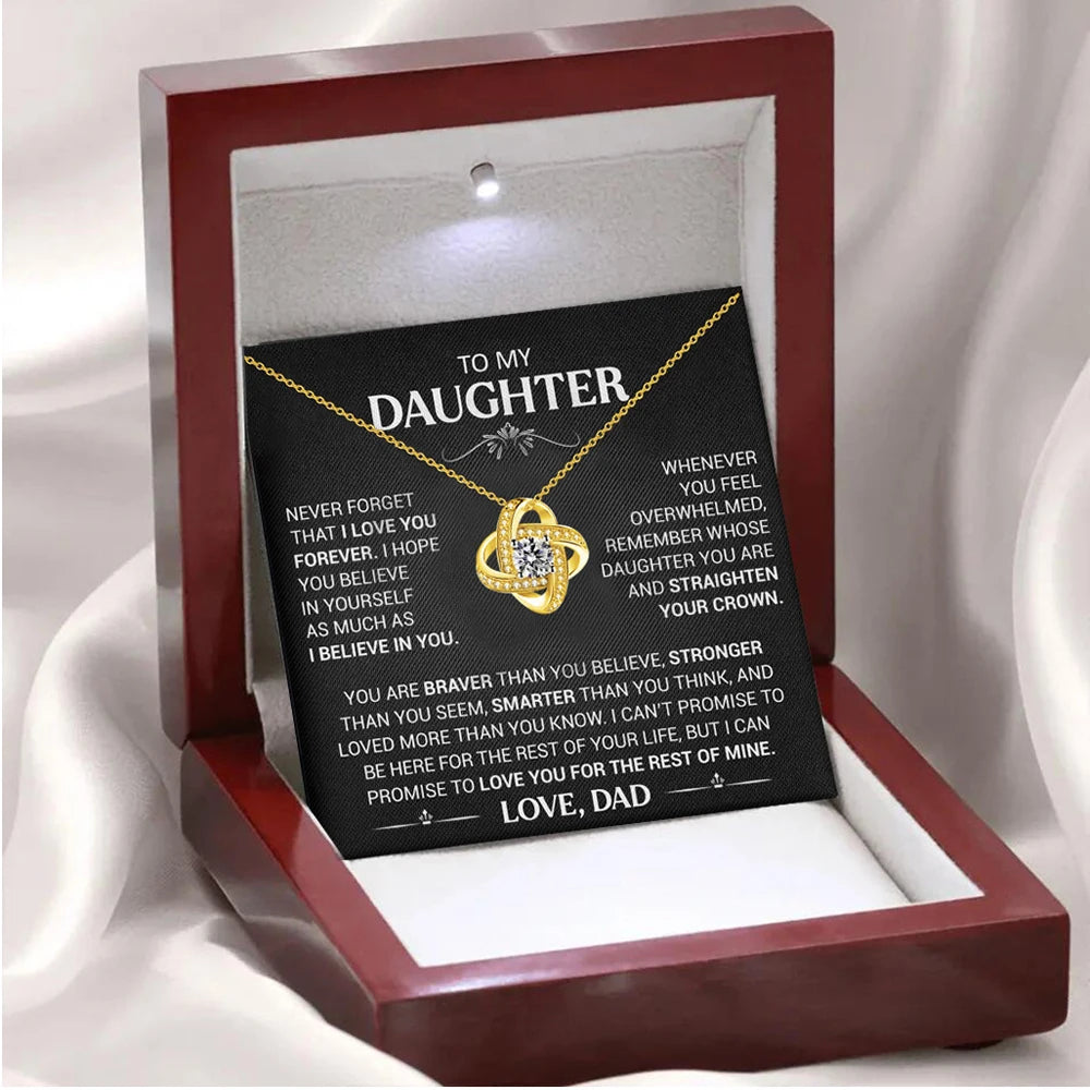 To My Daughter Necklace From Dad, Daughter Gifts From Dad ,Birthday Gifts for Daughter from Dad With Inspirational Message Card