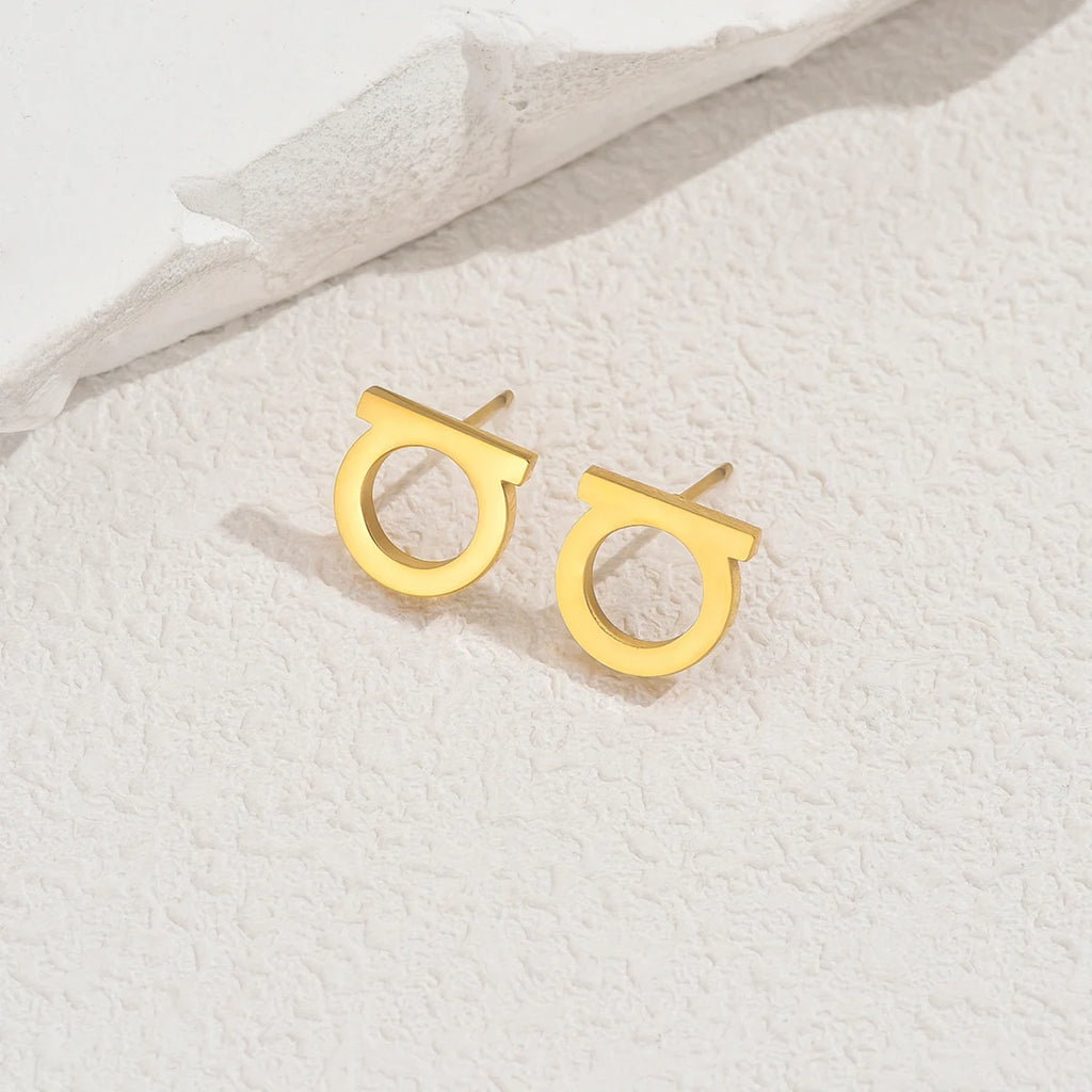 Simple Smooth / Shiny Crystal Small Stud Earrings Silver/Gold Color Tiny Posting Earrings Women's Minimalist Luxury Jewelry