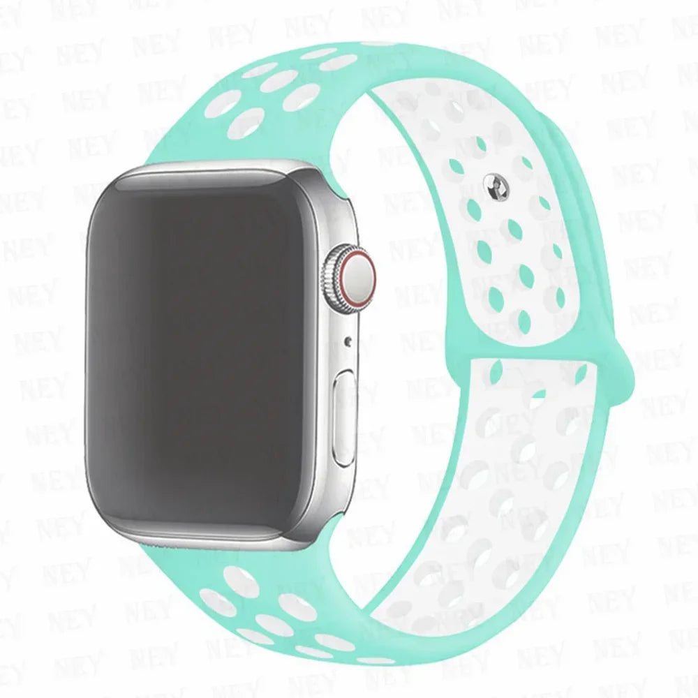Sport Strap For Apple Watch Band 45mm 49mm 44mm 40mm 41mm 42mm Silicone bracelet correa iWatch Ultra 2 Series 9 8 SE 7 6 5 4 3
