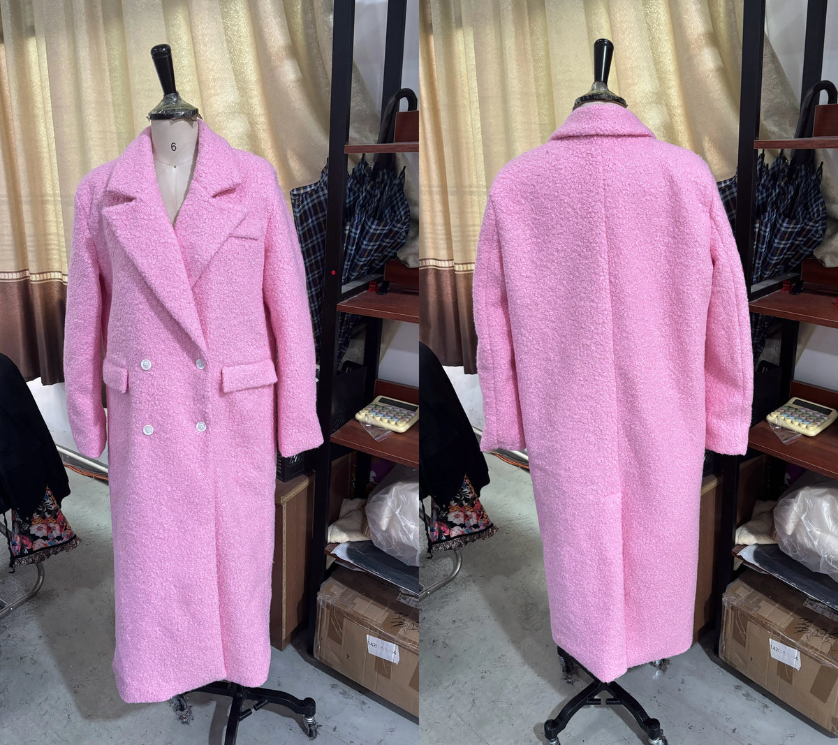 Chic Women's Woolen Overcoat Autumn Winter Solid Lapel Double Breasted Long Sleeve Long Coat 2026 Elegant Lady Street Outwear