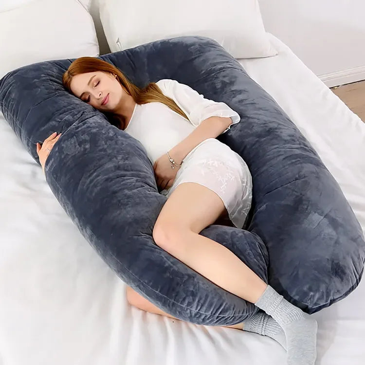130x70cm Soft Maternity Body Pillow Support Cushion for Pregnant Women Multifunctional Waist Belly Support Nursing Pillow for Side Sleeping Breastfeeding Rest