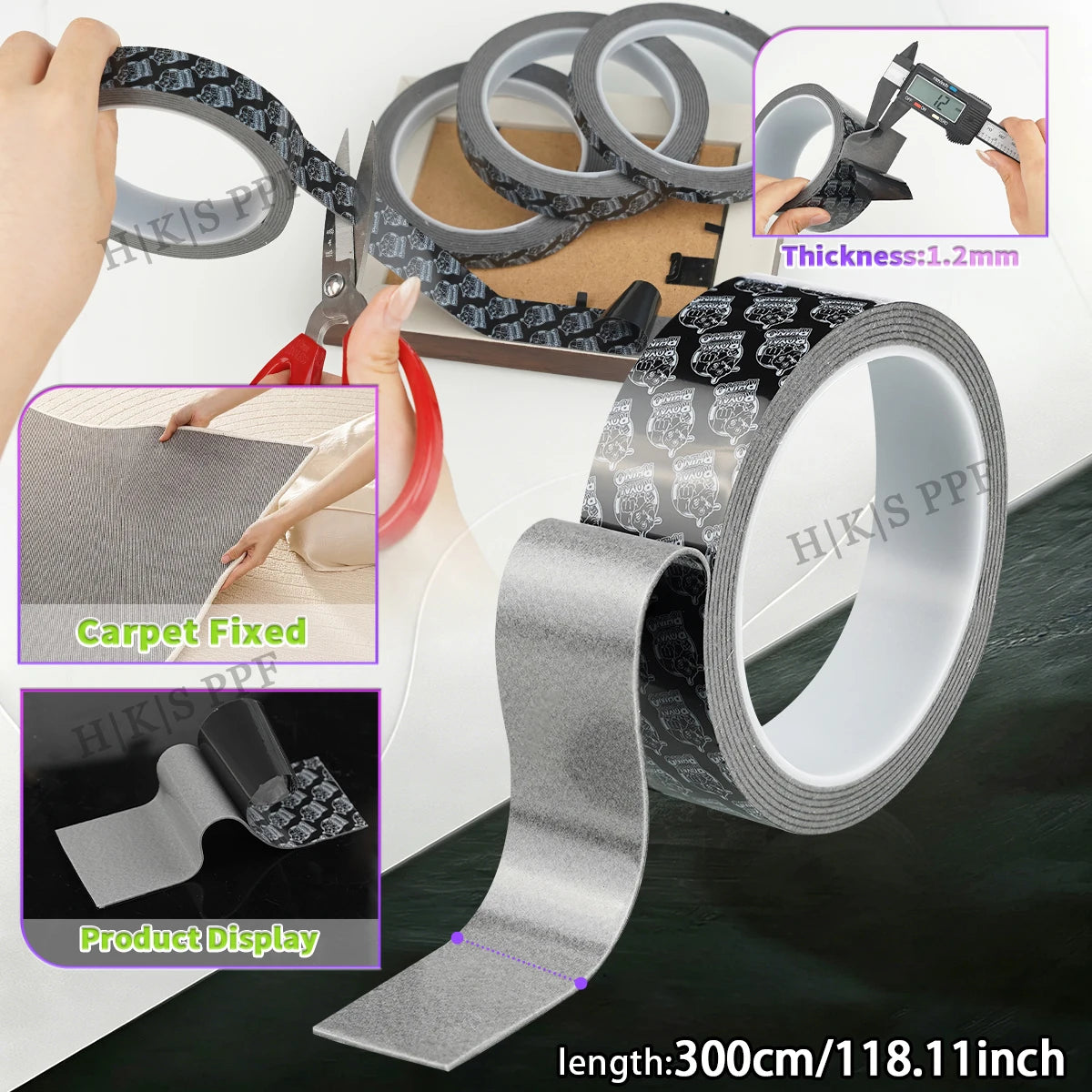 Strong double-sided tape high viscosity fixed high temperature resistant waterproof traceless adhesive fixing car home offices