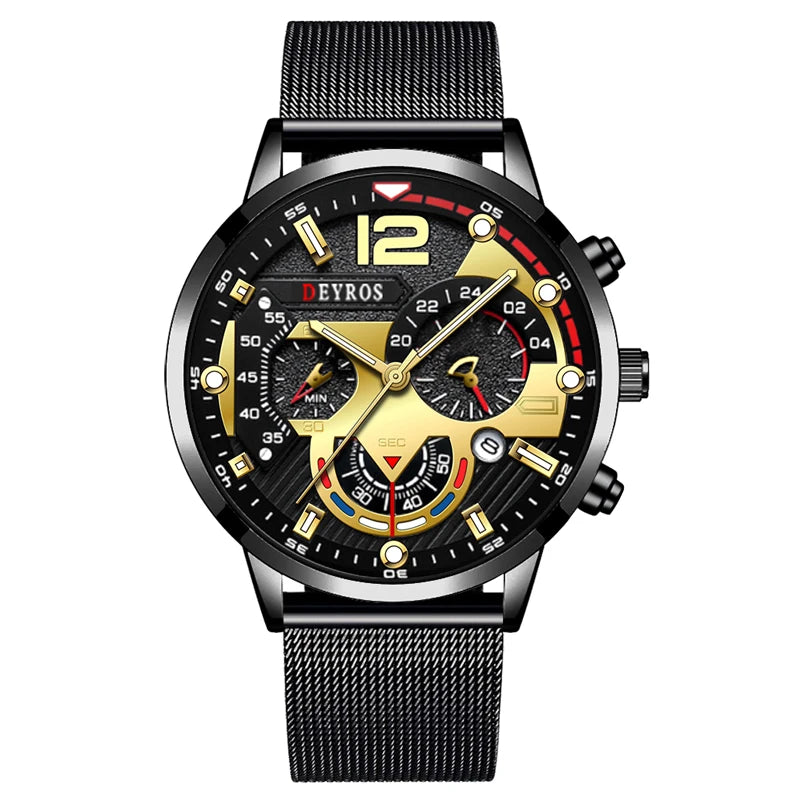 Fashion Mens Business Watches Luxury Quartz Wrist Watch Luminous Clock Men Casual Calendar Watch