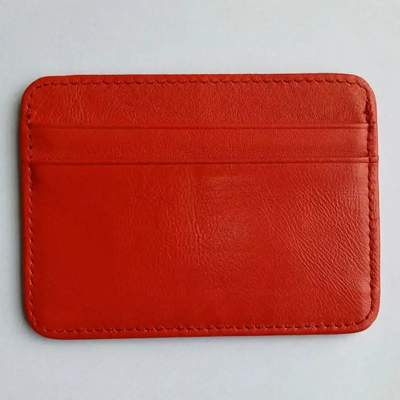 GENODERN Women & Man Genuine Leather Card Holder Cowhide Slim Card Wallet Small Thin Card Package