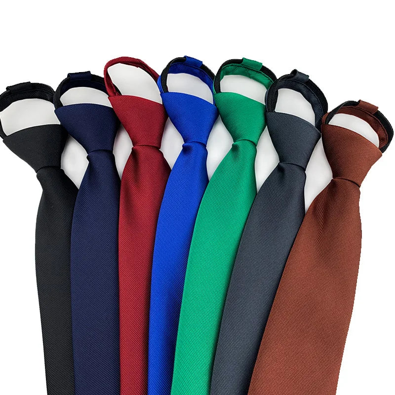 Zipper Tie Men Necktie Lazy Pre-tied Ties Solid 8cm Hot Sell Style Zipper Necktie For Men Women Bridegroom Wedding Wholesale