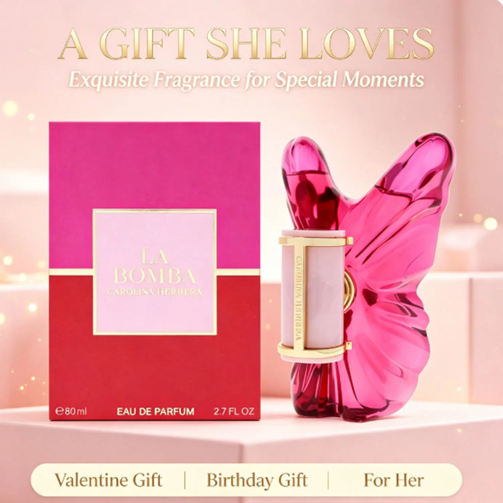 Carolina Herrera La Bomba Eau de Parfum Spray for Women 2.7oz Long Lasting Luxury Feminine Fragrance Daily Dating Perfume Gift