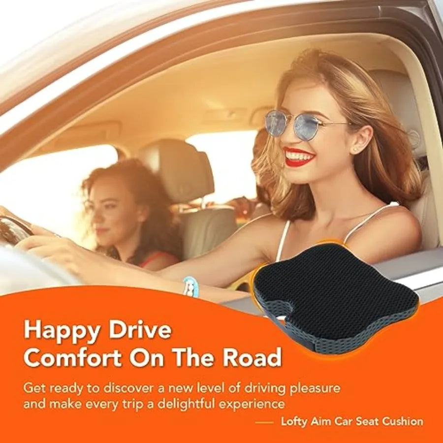 Car Seat Cushion, Comfort Memory Foam Car Cushions for Driving