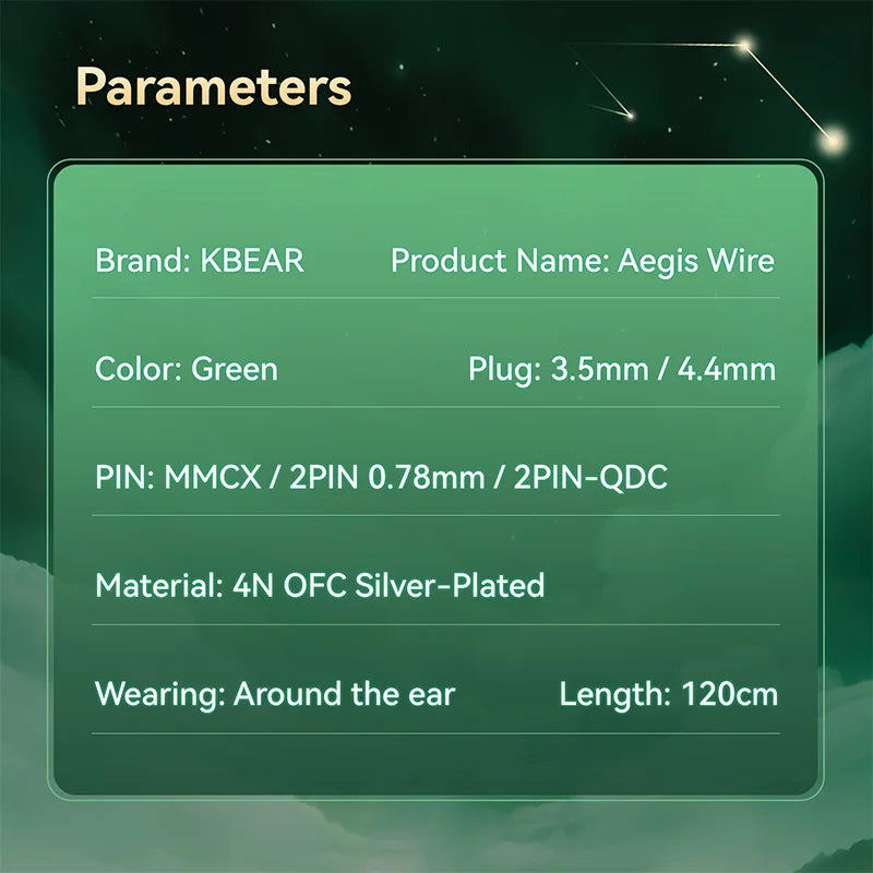KBEAR Aegis Wire MH04 4 Cores High-purity Silver-plated OFC HiFi Headphone Upgrade Cable