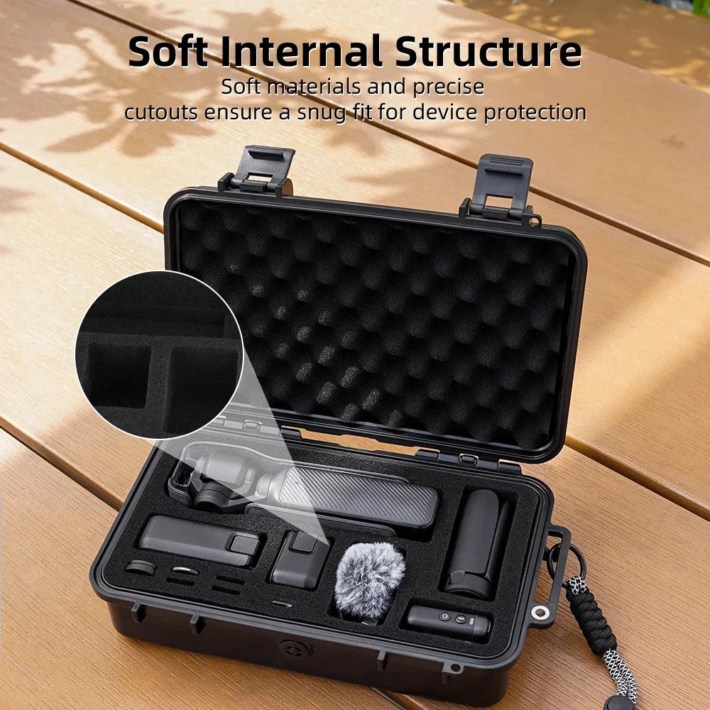 ForDJI Pocket 4 Waterproof Hard Case for DJI Osmo Pocket 3 Camera Accessories Travel Box Portable Carrying Case Black Suitcase