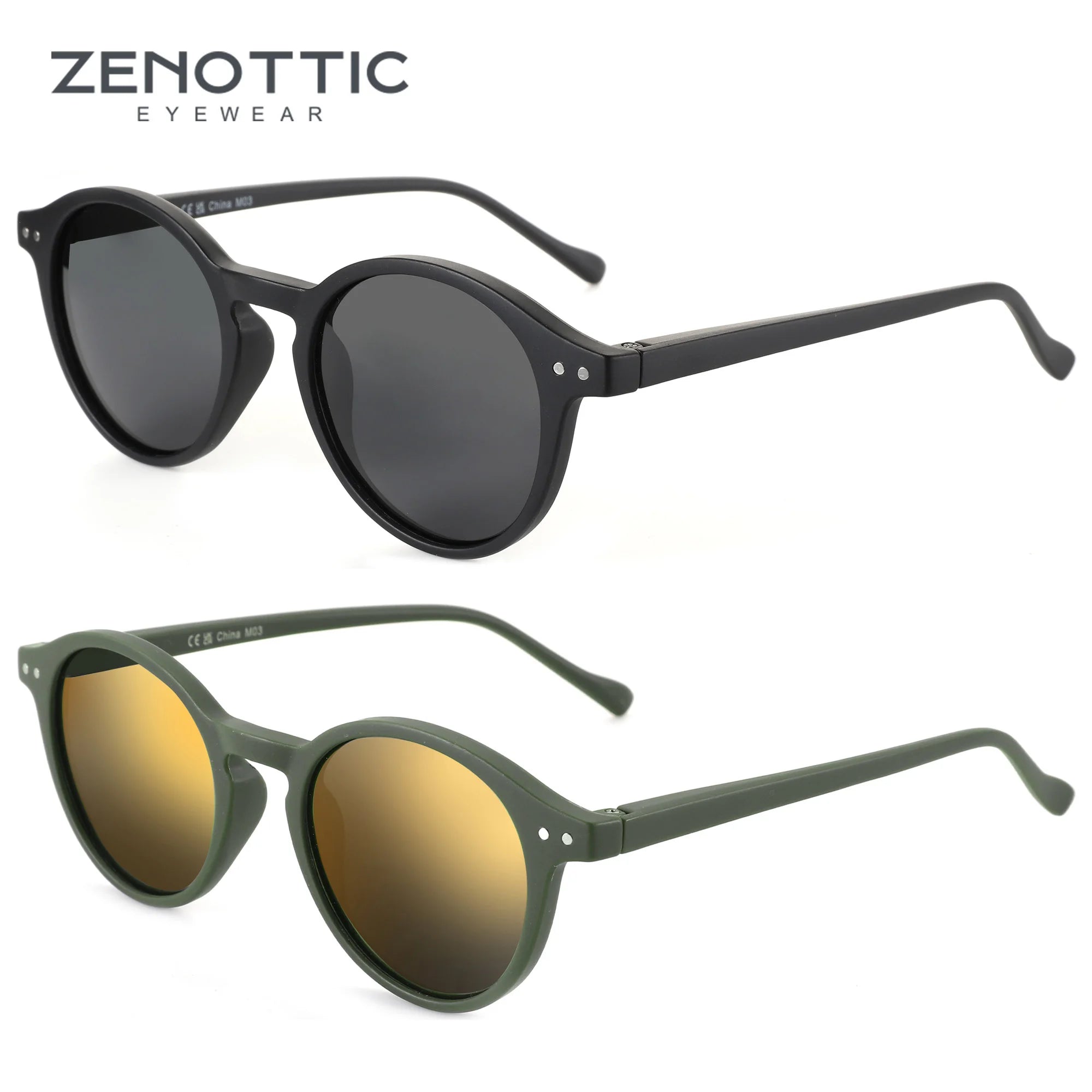 ZENOTTIC Retro Polarized Sunglasses 2026 2025 Men Women Vintage Small Round Frame Sun Glasses Polarized Lens UV400 Goggles Shade