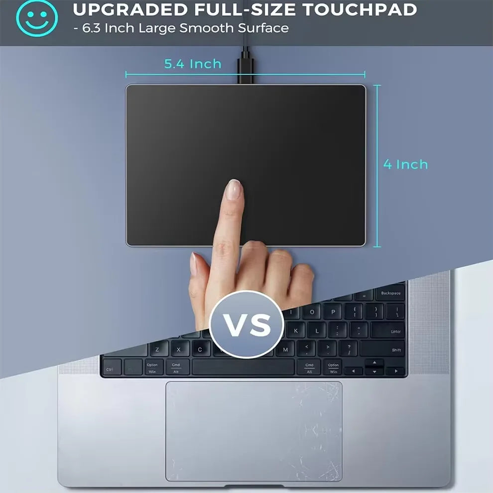 Jomaa Wired Trackpad Muti-Touch,Touchpad with High Precision USB Touchpad for Windows 7/10/11 Laptop Notebook PC Computer, Black