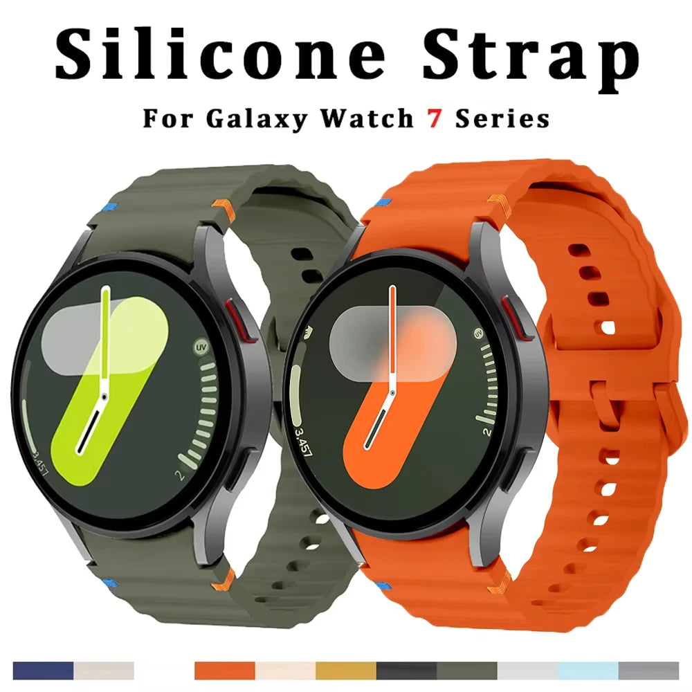 Original Sport Straps for Samsung Galaxy watch 4/5 Pro/6/7/6 classic 44mm 40mm 45 Silicone bracelet correa Galaxy watch 7 Band