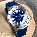 Luminous 42mm 200M Diving AR Sapphire Crystal Monster Orange Dial NH36A Mens Automatic Watch 3.8 o'clock Day Lume Rubber